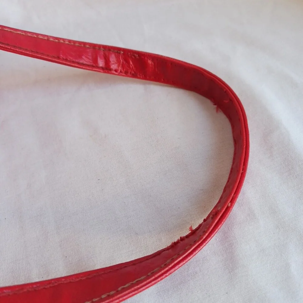 Vintage MCM Red Vinyl Handbag Double Handle